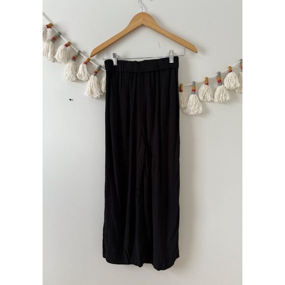 & Other Stories Black Pull On Wide Leg Crop Pant Baggy Casual Minimalist Basic 2 - Picture 2 of 8